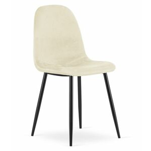 Bézs bársony szék COMO fekete lábakkal kép