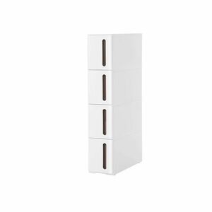 Keskeny görgős polc 4 fiókkal TROLLEY 17x84 cm, fehér kép