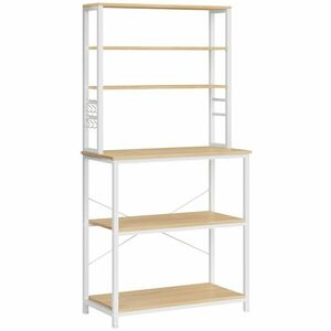 Konyhai polc LORANO 167x80 cm, fehér / tölgy dekoráció kép