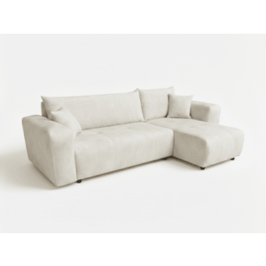 Krém színű kihúzható sarokkanapé SORELA, kétoldalas + 2 párna AJÁNDÉK kép