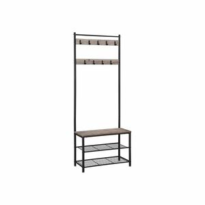 Fém előszobai fali panel INDUSTRY 175 cm, fekete/szürkésbarna kép