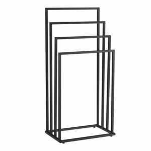 Törölközőtartó LINESTRO fém, 4 karral 93x45cm, fekete kép