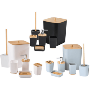 Műanyag fürdőszobai szett BATHINO 6 db - több színben Szín: Szürke kép