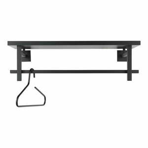 Fekete fém fali fogas polccal 76 cm Simplon – Spinder Design kép