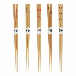 Natúr színű fa evőpálcika szett 5 db-os Delicate – Rex London kép