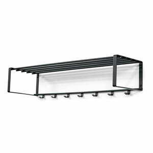 Fekete fém fali fogas polccal 100 cm Rex – Spinder Design kép