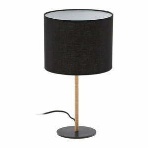 Fekete asztali lámpa textil búrával (magasság 45 cm) – Kave Home kép