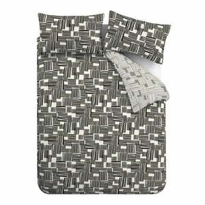 Fekete-szürke kétszemélyes ágyneműhuzat 200x200 cm Blocks – Catherine Lansfield kép
