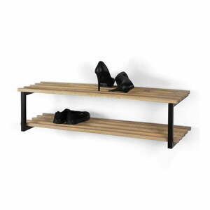 Fekete-natúr színű fém függő cipőtartó 100x26x34 cm Marco – Spinder Design kép