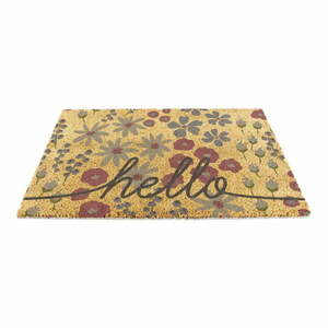 Kókuszrost lábtörlő 40x60 cm Hello Scribbly Floral – Artsy Doormats kép