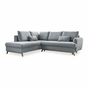 Világosszürke kinyitható-tárolóhelyes sarokkanapé (bal oldali-L alakú) Scandic Lagom – Miuform kép