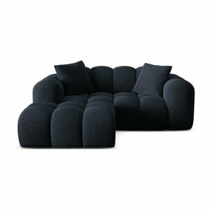 Sötétkék zsenília sarokkanapé (bal oldali-heverő résszel) Treno – Cosmopolitan Design kép