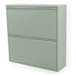 Szürkészöld fém billenő ajtós cipőtartó 75x77, 5x22, 5 cm Billy – Spinder Design kép