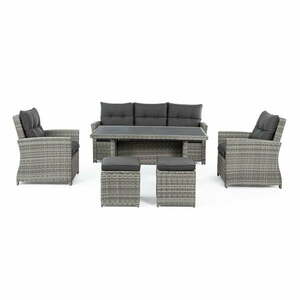 Szürke műrattan hatszemélyes kerti lounge szett Ariel – Bizzotto kép