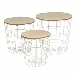 Kerek tárolóasztal szett 3 db-os 39x39 cm – Casa Selección kép