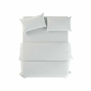 Fehér kétszemélyes len ágyneműhuzat 200x200 cm Blanco – Native Natural kép