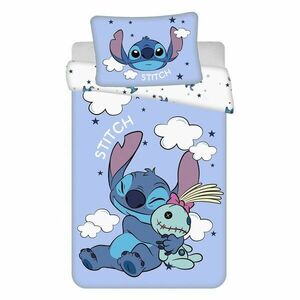Kék pamut gyerek ágyneműhuzat babaágyhoz 100x135 cm Lilo & Stitch "Clouds" – Jerry Fabrics kép