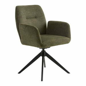 Zöld kárpitozott karfás étkezőfotel Roxana – Unique Furniture kép