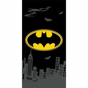 Fekete pamut gyerek fürdőlepedő 70x140 cm Batman "The Emblem" – Jerry Fabrics kép