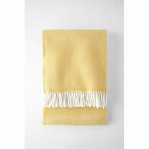 Skyline mézsárga pamutkeverék pléd, 140 x 180 cm - Euromant kép