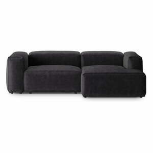 Sötétszürke kordbársony sarokkanapé (jobb oldali-heverő résszel) Bergamo – Cosmopolitan Design kép