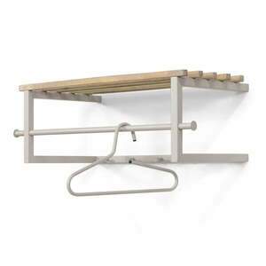 Natúr színű-szürkésbarna fém fali fogas polccal 76 cm Marco – Spinder Design kép