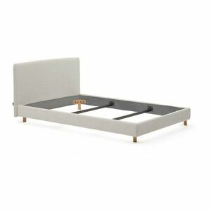 Szürke kárpitozott egyszemélyes ágy ágyrács nélkül 90x200 cm Valma – Kave Home kép