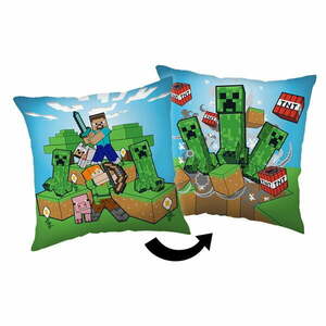 Gyerek párna 40x40 cm Minecraft "Creeper Rush" – Jerry Fabrics kép