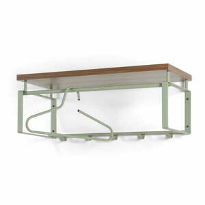 Barna-szürkészöld fém fali fogas polccal 70 cm Rex – Spinder Design kép