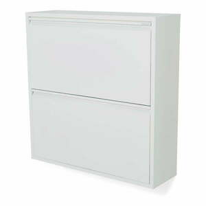 Fehér fém billenő ajtós cipőtartó 75x77, 5x22, 5 cm Billy – Spinder Design kép