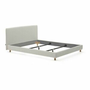 Szürke kárpitozott franciaágy ágyrács nélkül 160x200 cm Valma – Kave Home kép