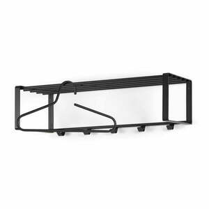 Fekete fém fali fogas polccal 70 cm Rex – Spinder Design kép