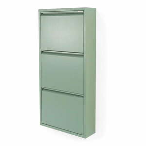 Szürkészöld fém billenő ajtós cipőtartó 50x103x15 cm Billy – Spinder Design kép