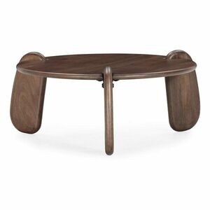 Sötétbarna mangófa kerek dohányzóasztal ø 80 cm Tamira – MOME kép