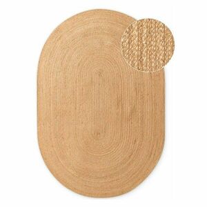 Natúr színű kétoldalas-kézi szövésű juta szőnyeg 160x230 cm Braided – Hanse Home kép