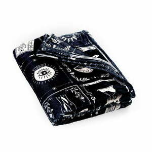 Fekete mikroplüss takaró Halloween mintával 130x170 cm Enchanted Witchcraft – Catherine Lansfield kép