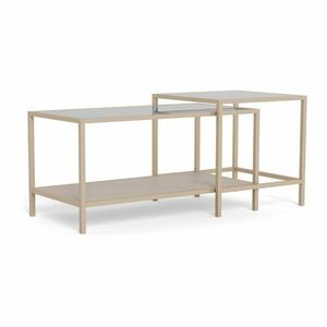 Szürke acél dohányzóasztal szett 2 db-os 50x90 cm Seaford – Actona kép