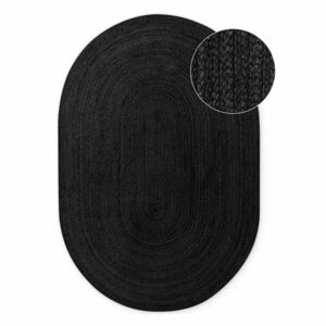 Fekete kétoldalas-kézi szövésű juta szőnyeg 160x230 cm Braided – Hanse Home kép