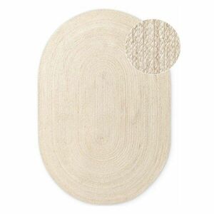 Világos natúr színű kétoldalas-kézi szövésű juta szőnyeg 160x230 cm Braided – Hanse Home kép