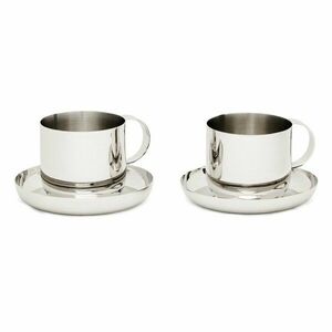 Ezüstszínű rozsdamentes acél csésze szett 2 db-os Nirela – Kave Home kép
