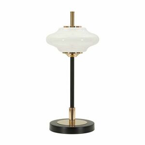 Fehér-fekete asztali lámpa üveg búrával (magasság 46 cm) Vintage – Mauro Ferretti kép