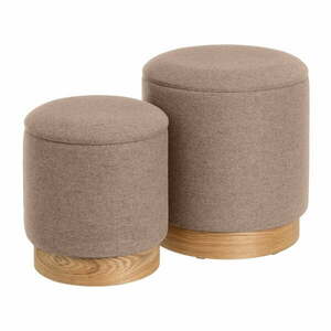 Világosbarna puff szett 2 db-os – Casa Selección kép