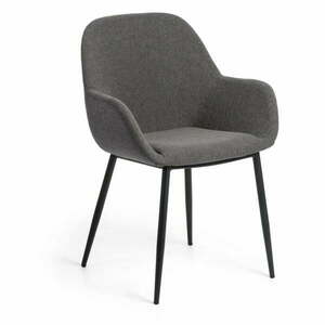 Antracitszürke kárpitozott étkezőfotel Konna – Kave Home kép