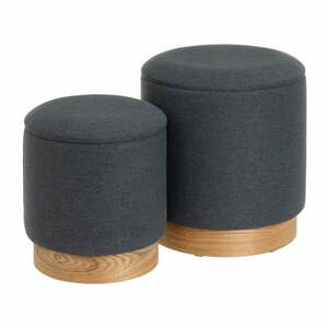 Sötétszürke puff szett 2 db-os – Casa Selección kép