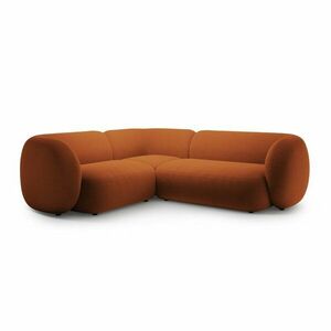 Terrakotta színű bársony sarokkanapé (bal oldali-L alakú) Kate – Micadoni kép