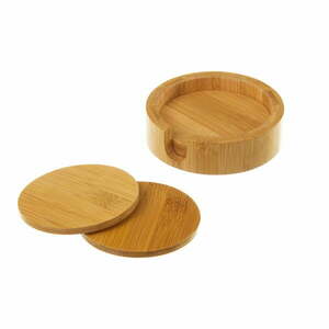 Barna bambusz poháralátét szett állvánnyal 4 db-os – Casa Selección kép