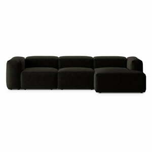 Fekete sarokkanapé (jobb oldali-heverő résszel) Bergamo – Cosmopolitan Design kép