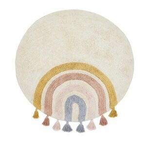 Elefántcsont színű mosható-kézi szövésű pamut gyerek szőnyeg ø100 cm Tadea – Kave Home kép