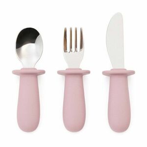 Rózsaszín műanyag-szilikon gyerek evőeszköz 3 db-os Lili – Kave Home kép
