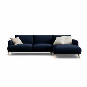 Sötétkék bársony sarokkanapé (jobb oldali-heverő résszel) Naomi – Micadoni kép